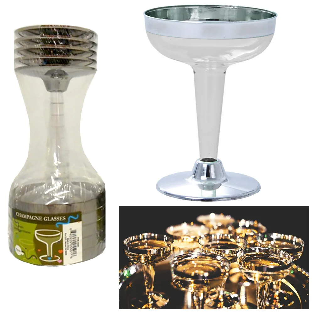 40 Pc Plastic Wine Glasses Champagne Flutes Wedding Party Disposable Cups Clear