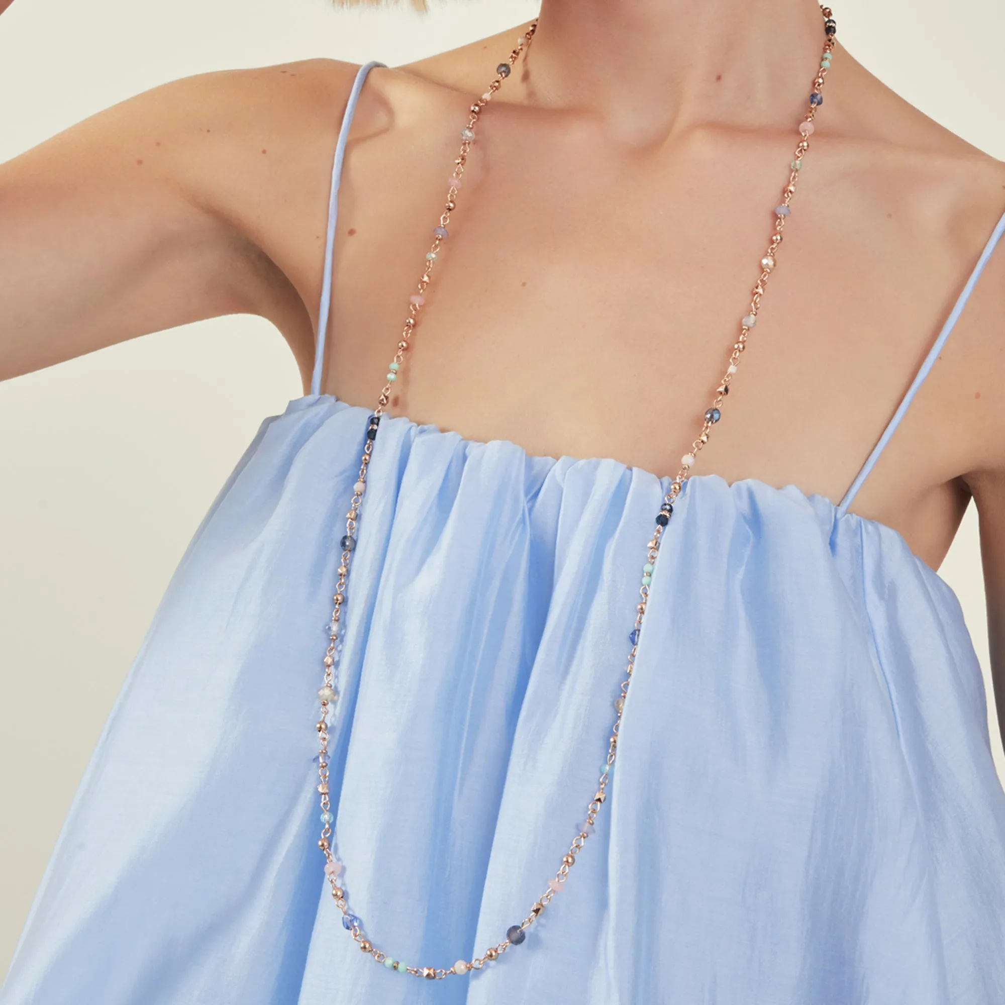 Accessorize London Women Multi Long Bead Rope Necklace
