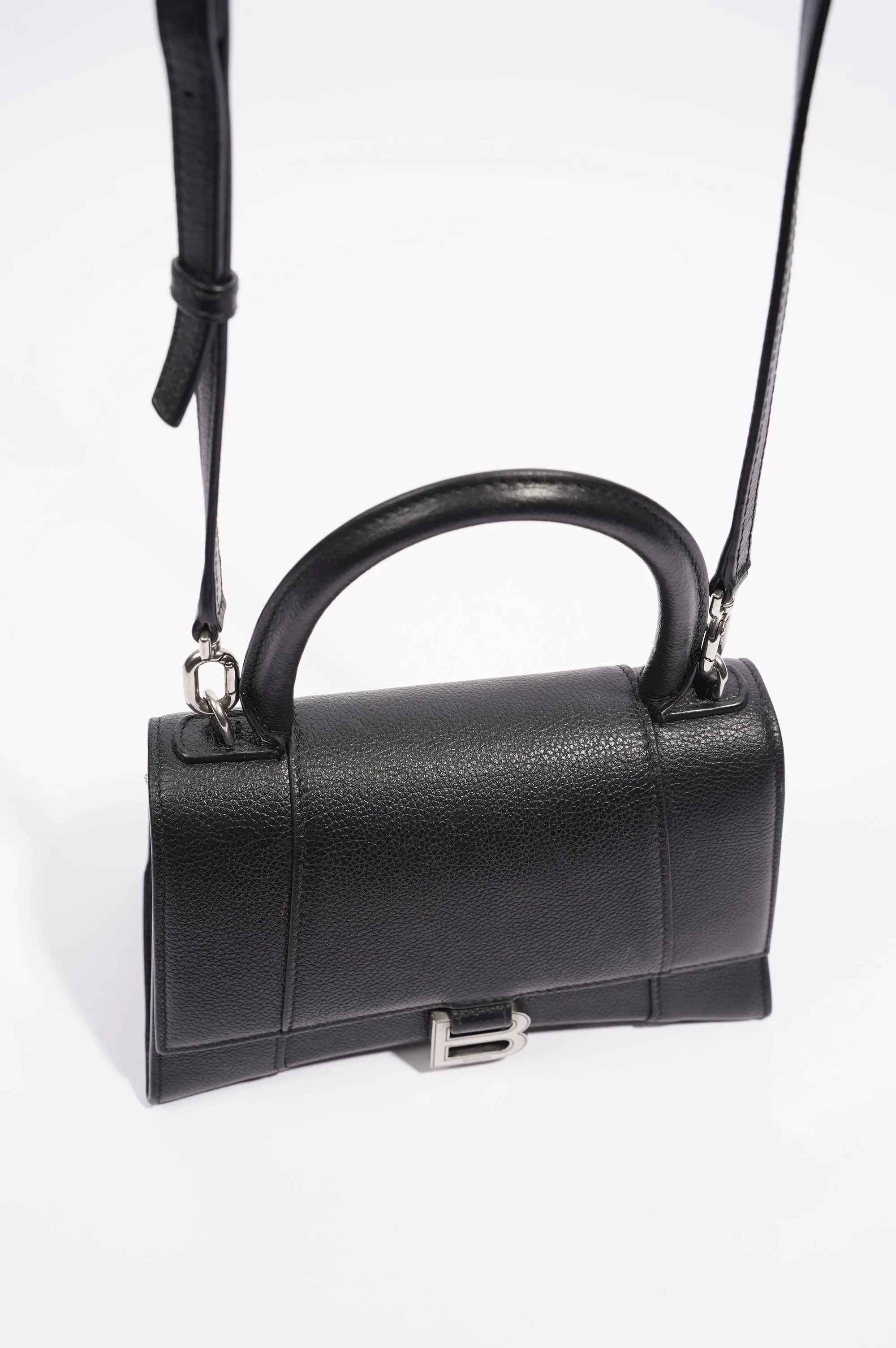 Balenciaga Hourglass Bag Black Leather Small