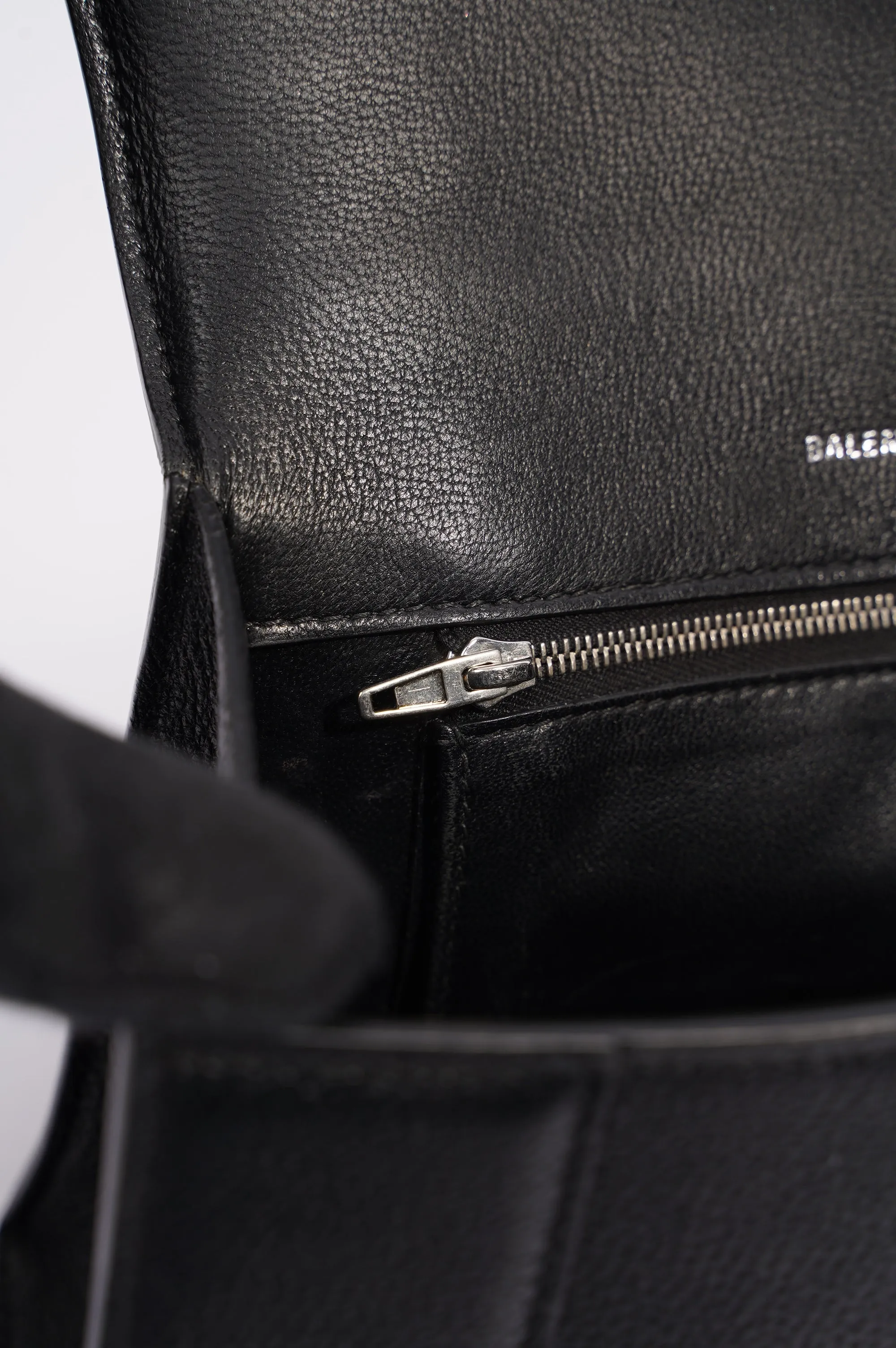 Balenciaga Hourglass Bag Black Leather Small