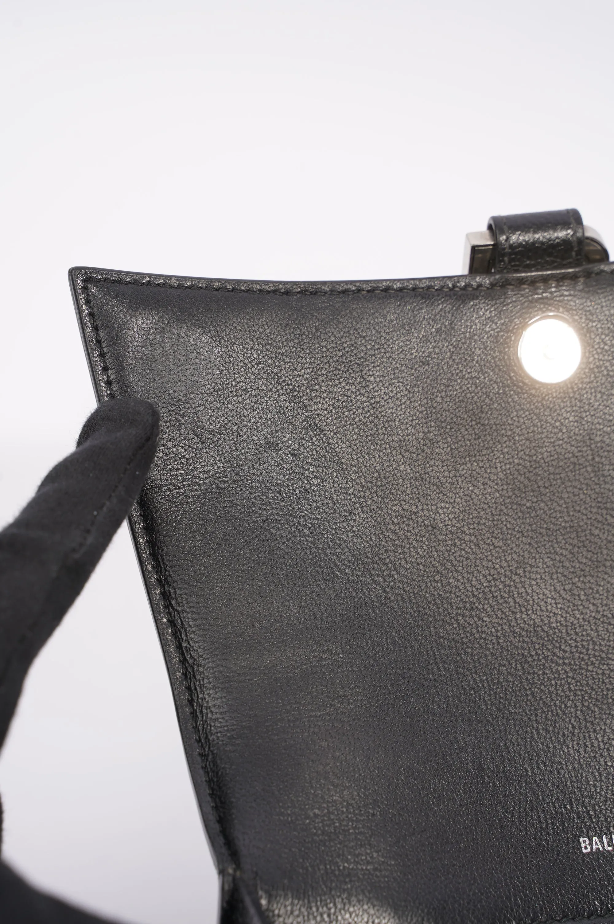 Balenciaga Hourglass Bag Black Leather Small