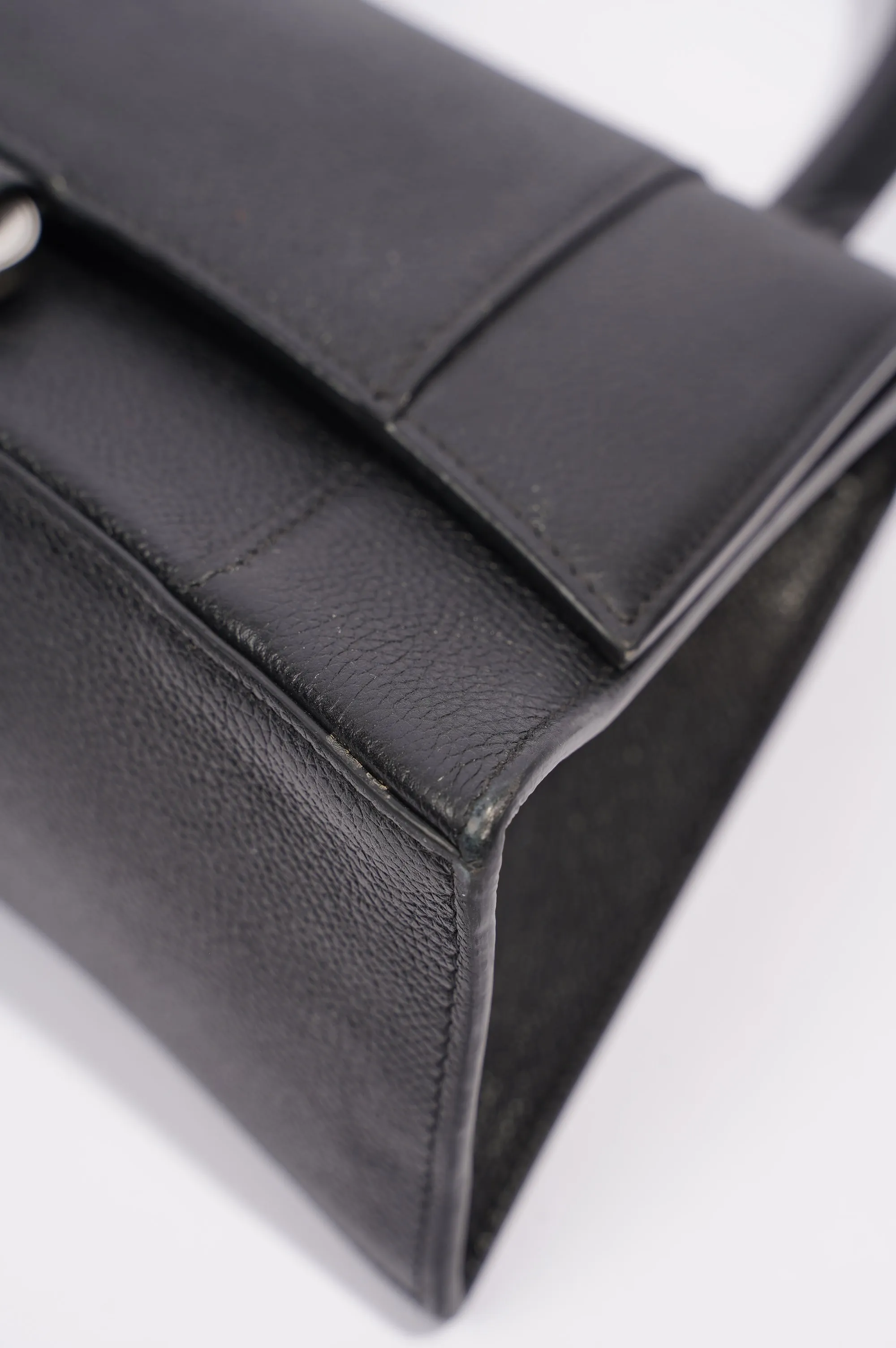 Balenciaga Hourglass Bag Black Leather Small