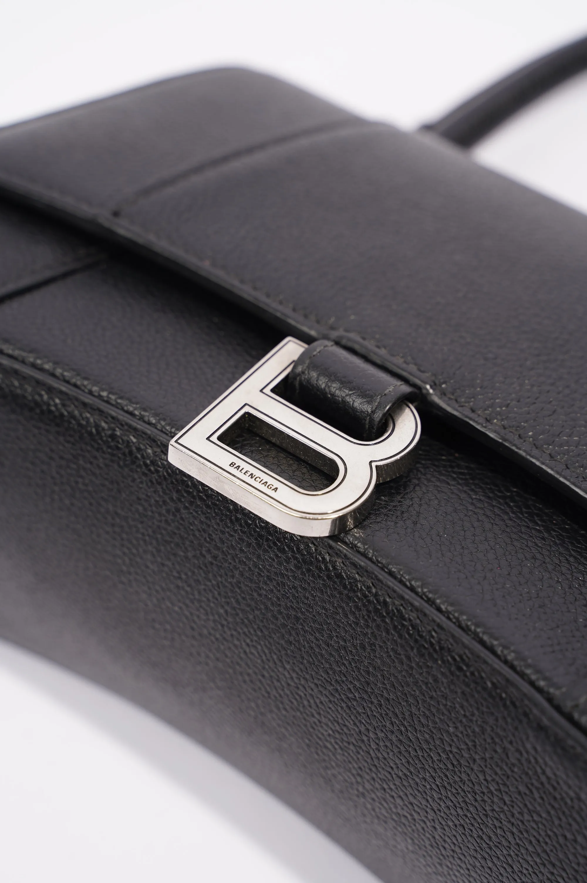 Balenciaga Hourglass Bag Black Leather Small