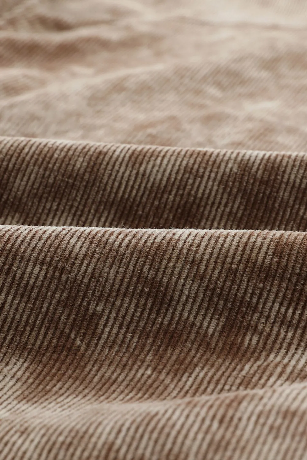 Beige Corduroy Jacket with Fringe Trim