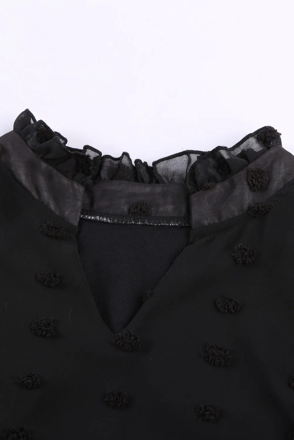 Black Crochet Trim Blouse