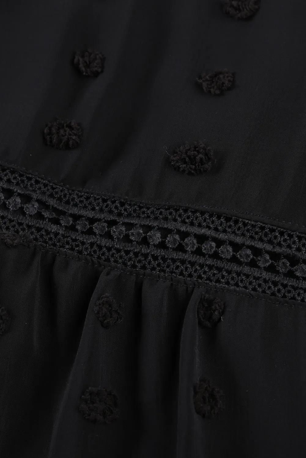 Black Crochet Trim Blouse