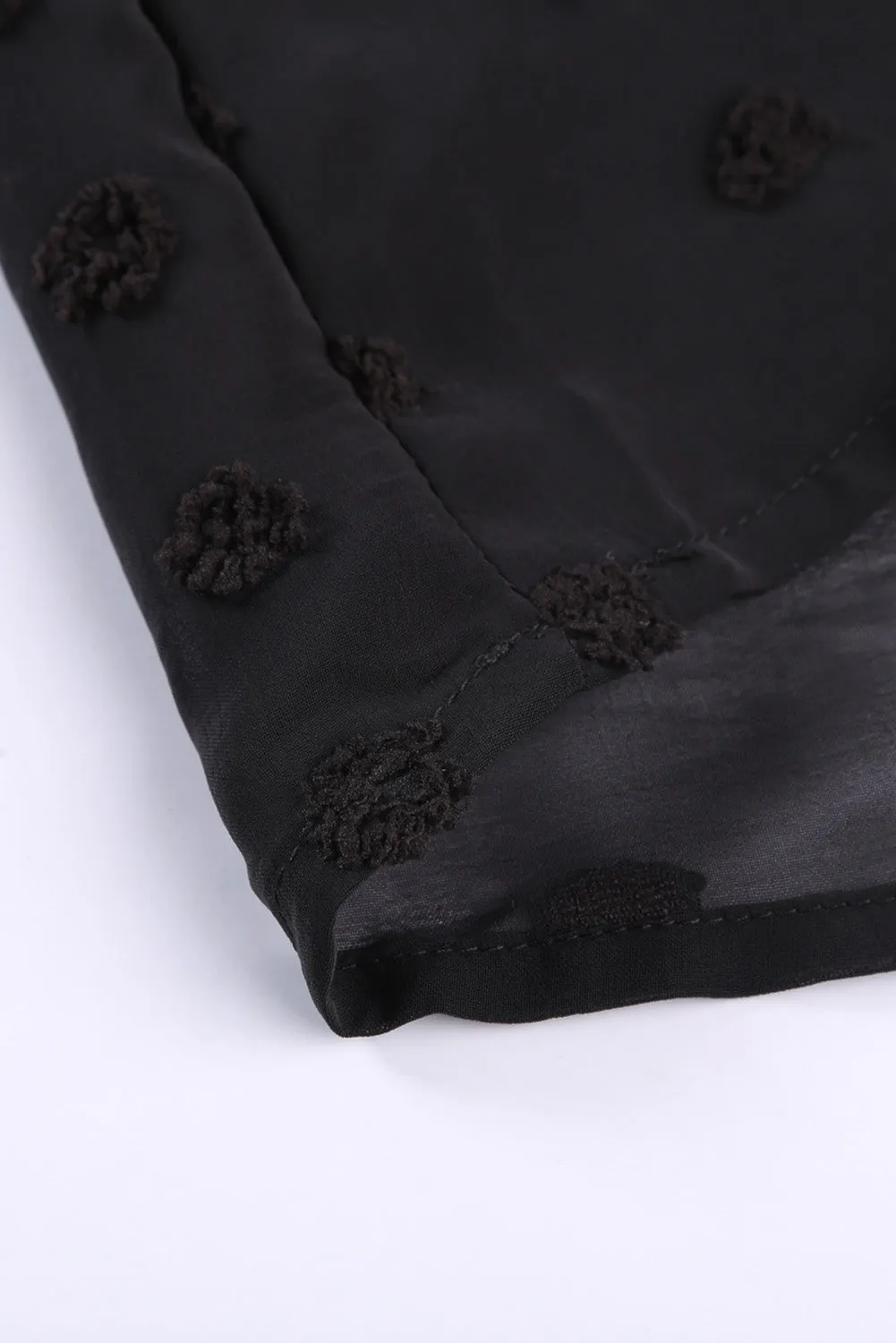 Black Crochet Trim Blouse