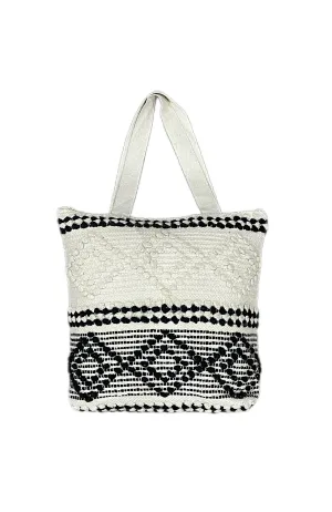 Boho Horizon Cotton Handmade Tufted Beach Tote Bag