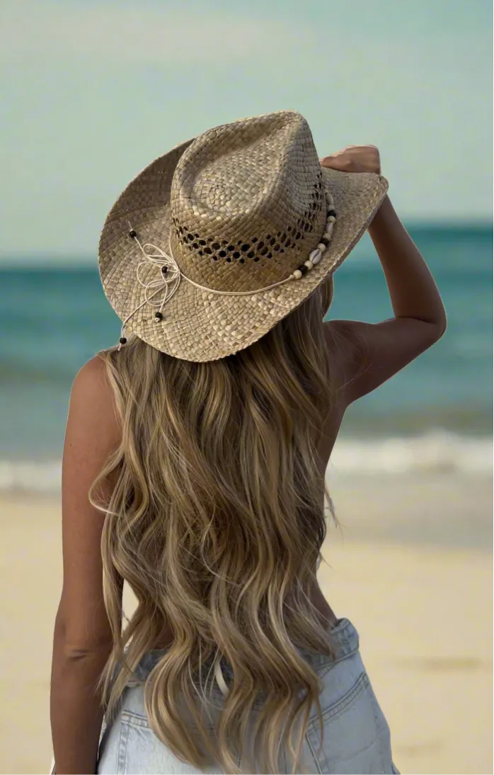 BOHO Shell Detail Cowboy Hat