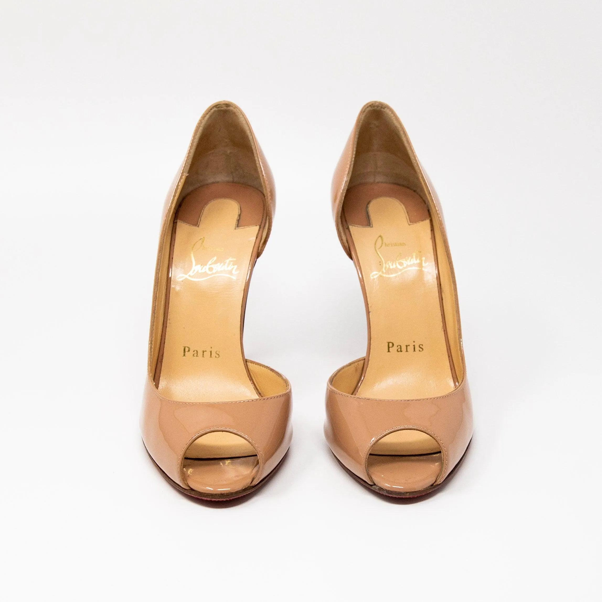 Christian Louboutin Nude Patent Demi You Pumps 35.5