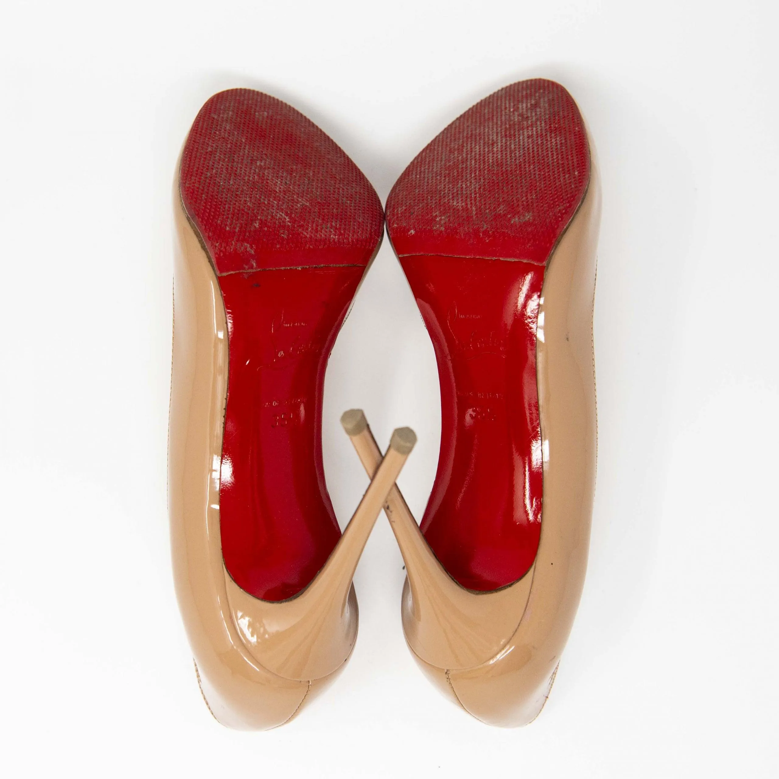 Christian Louboutin Nude Patent Demi You Pumps 35.5