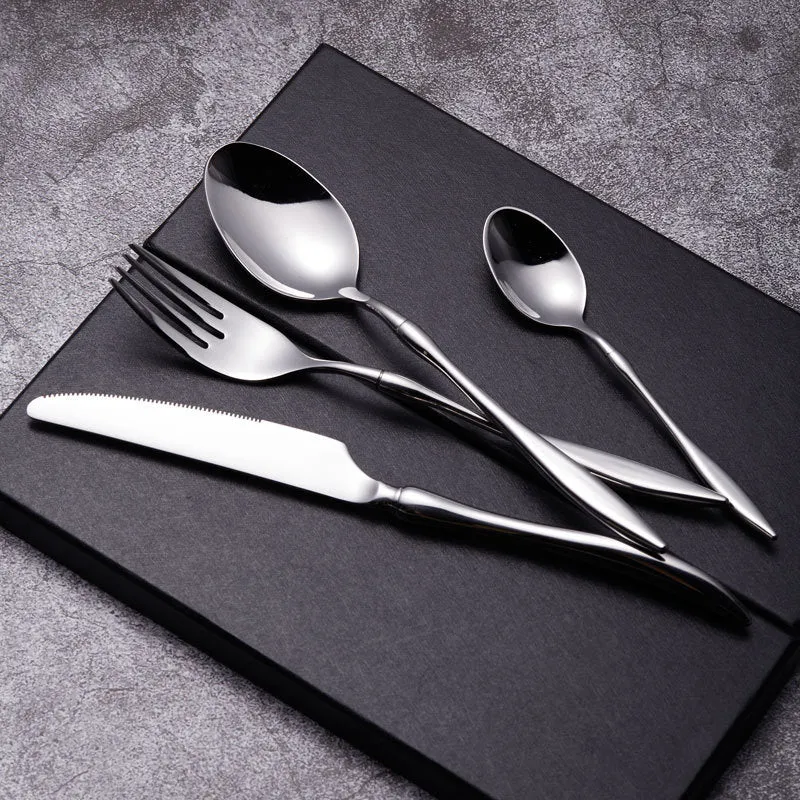 Design Curve Silver Steel Flatware Set