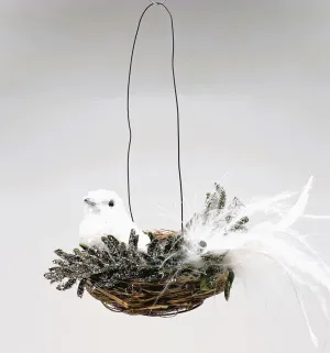 Dove Nest Ornament Silver Ostrich