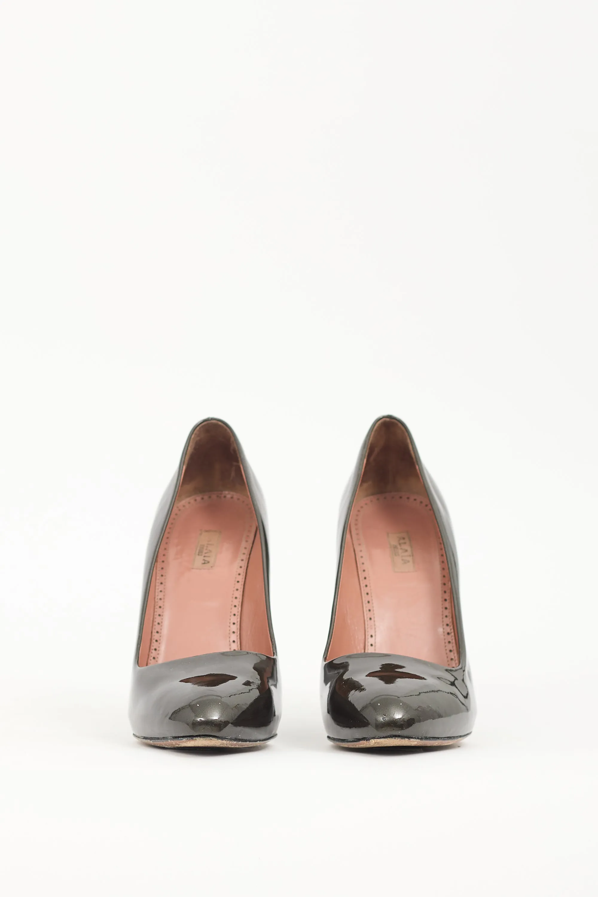 Green Patent Leather Wedge Pump