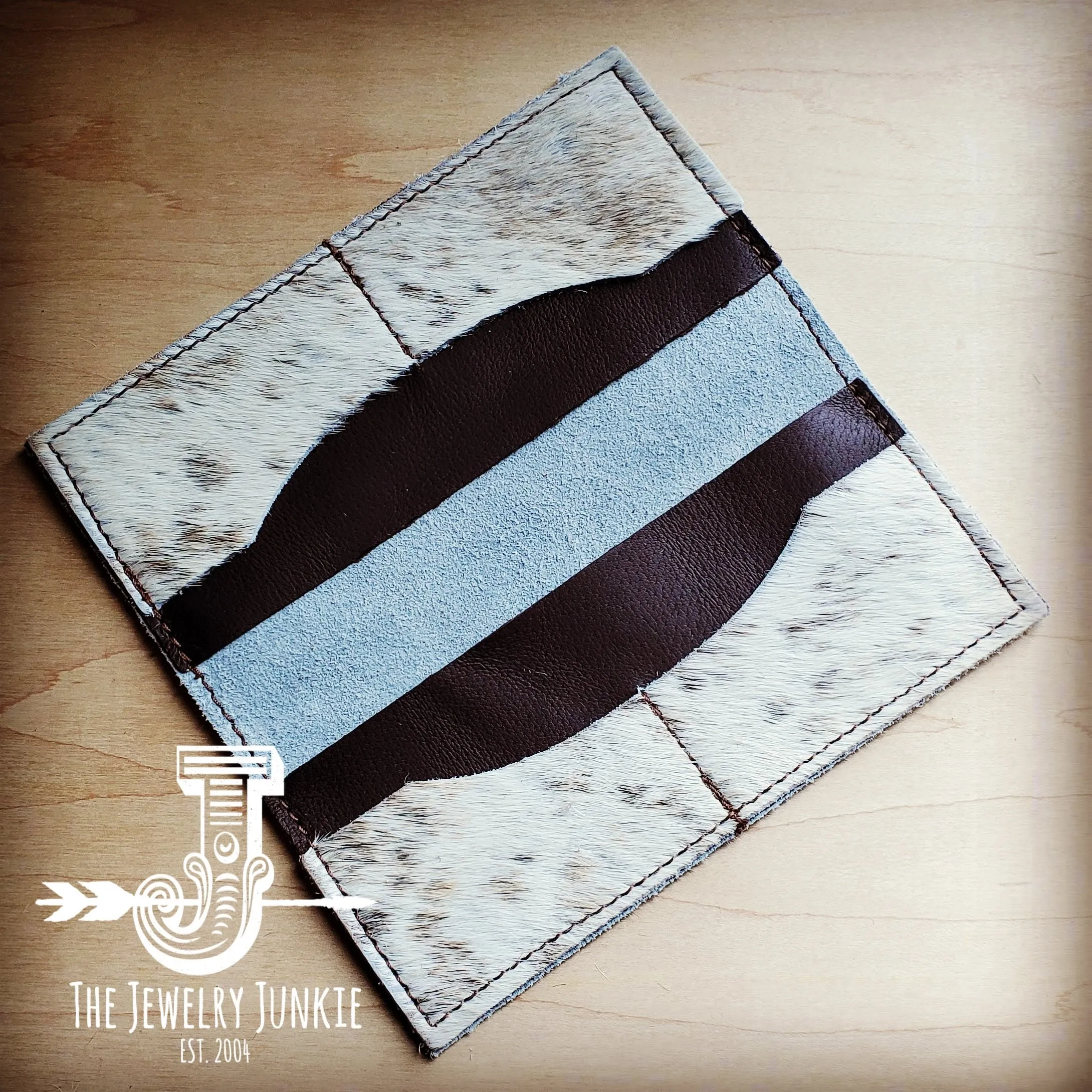 **Hair-on-Hide Leather Wallet-Mixed Brindle 301i