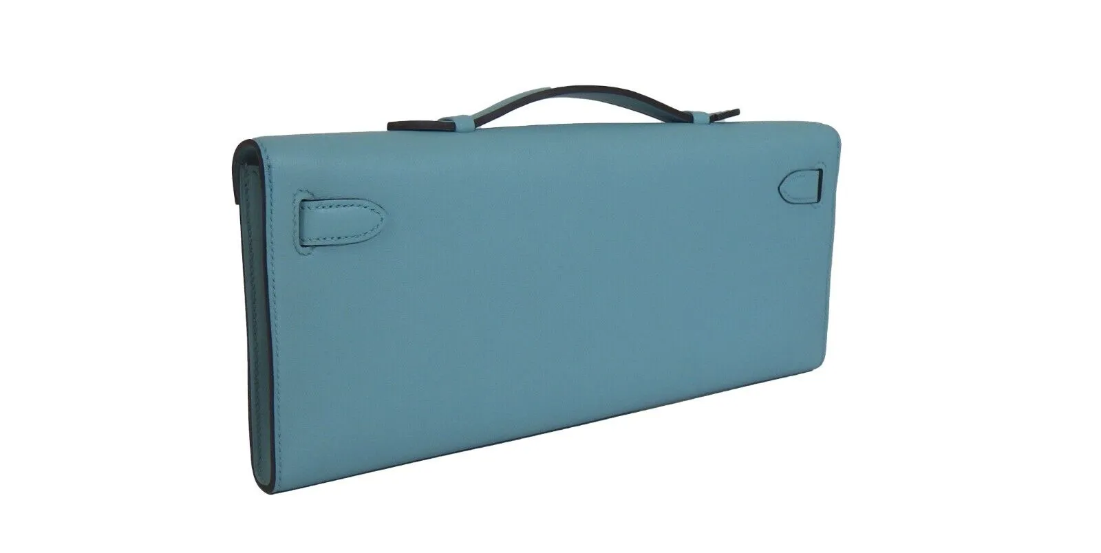 Hermes - New - Kelly Cut Clutch 2016 - Blue Attol - Top Handle