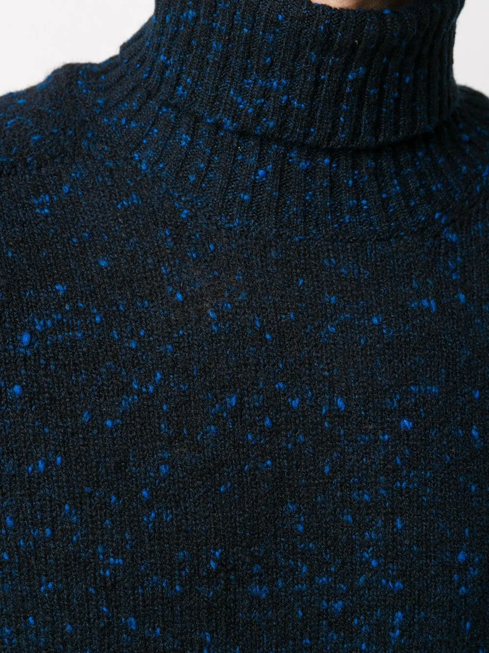 Mélange Rib-Trimmed Rollneck