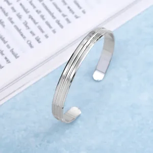 Modern Elegance Rhodium Plated 925 Sterling Silver Men's Bracelet