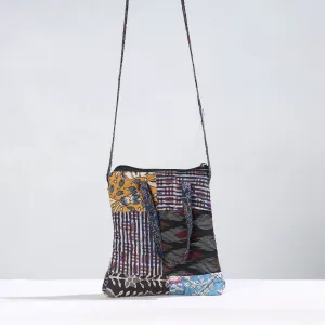 Multicolor - Handmade Quilted Cotton Patchwork Sling Bag 13
