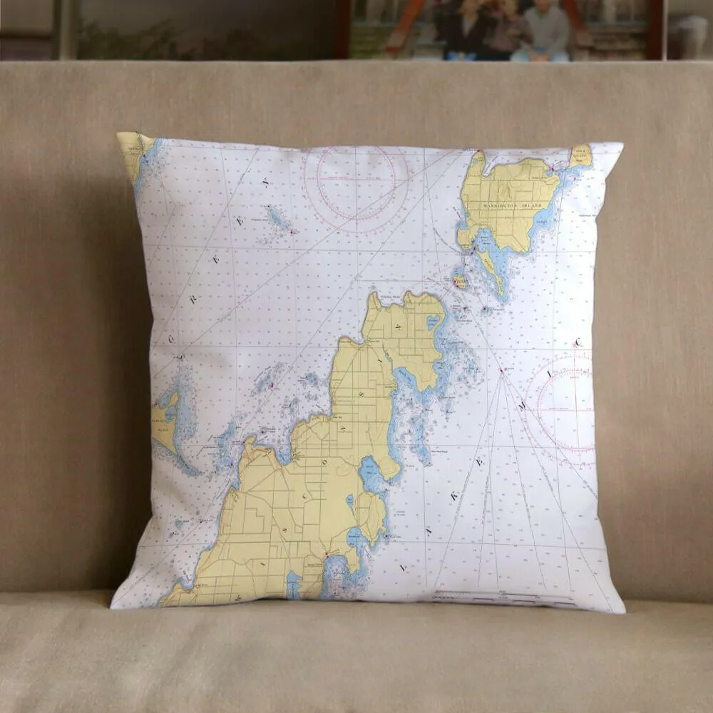 Nautical Chart Pillows, Wisconsin Coastal Maps