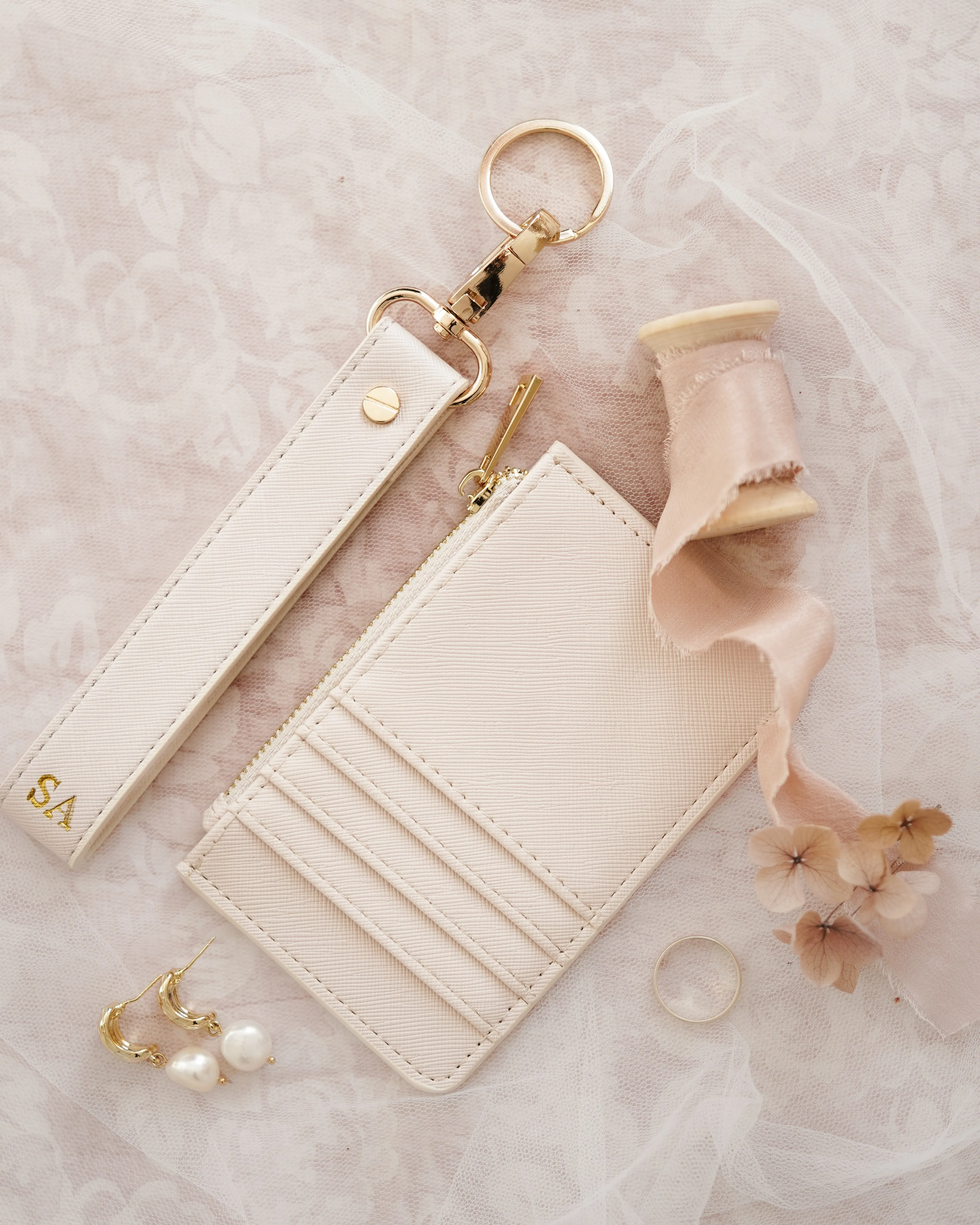 Personalised Card Holder Wallet - Oatmeal