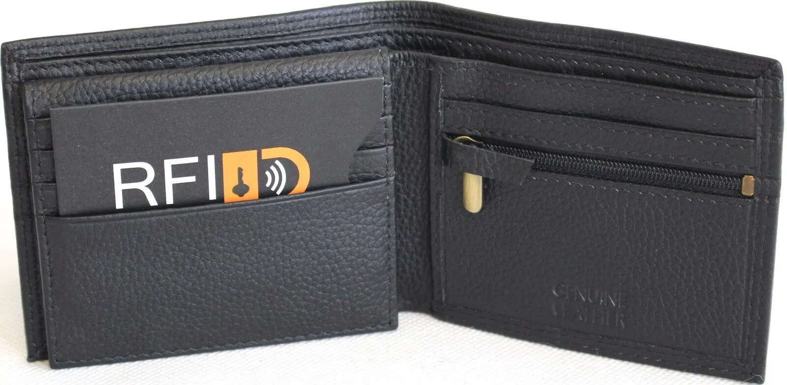 Quality Leather Wallet. Colour: Black. FREE KEY CHAIN. Style No: 11022. Hide & Chic