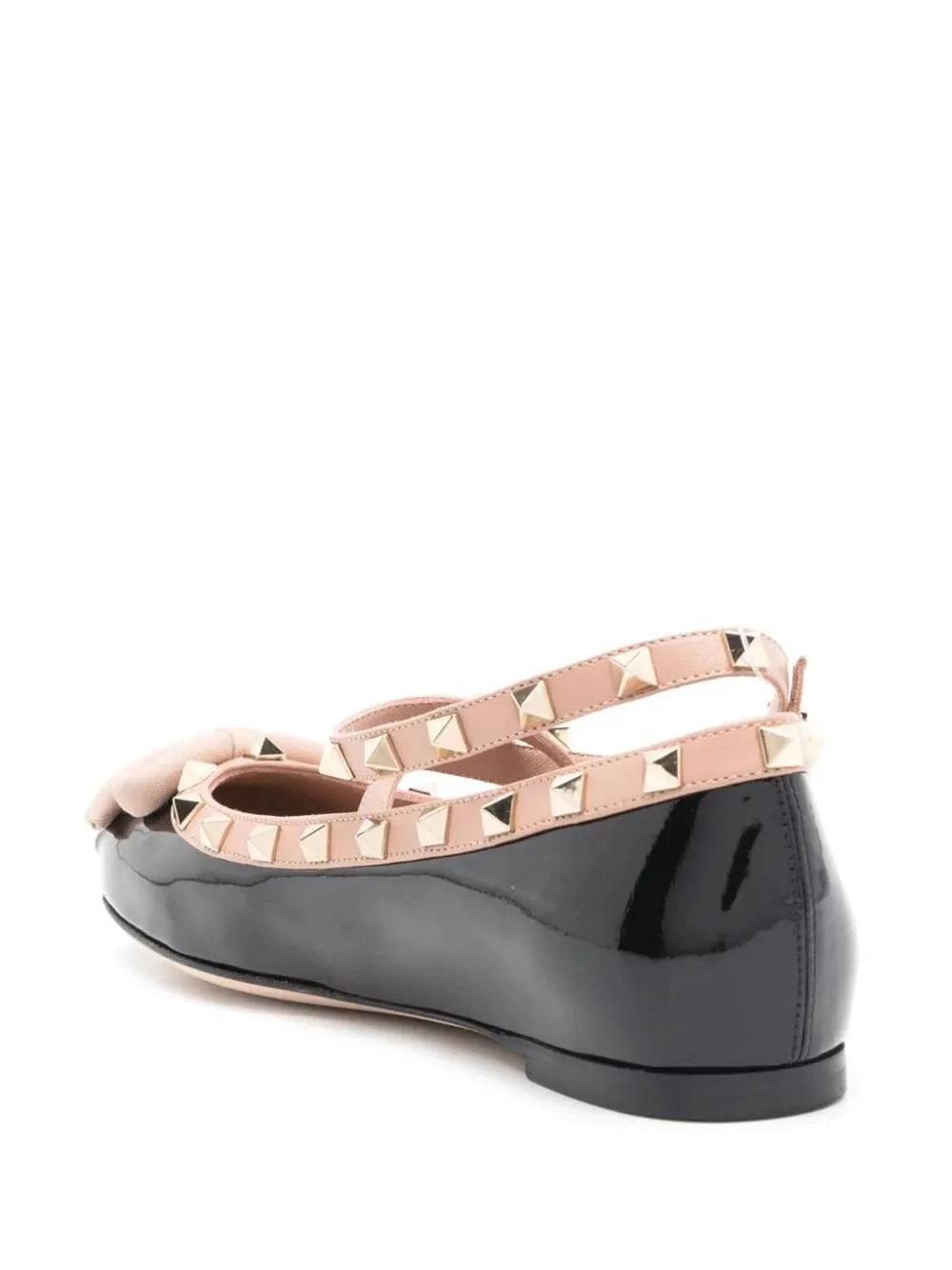 Rockstud bow-detailing ballerina shoes