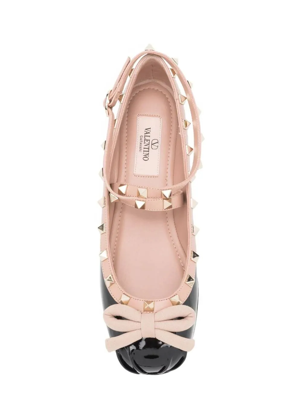 Rockstud bow-detailing ballerina shoes