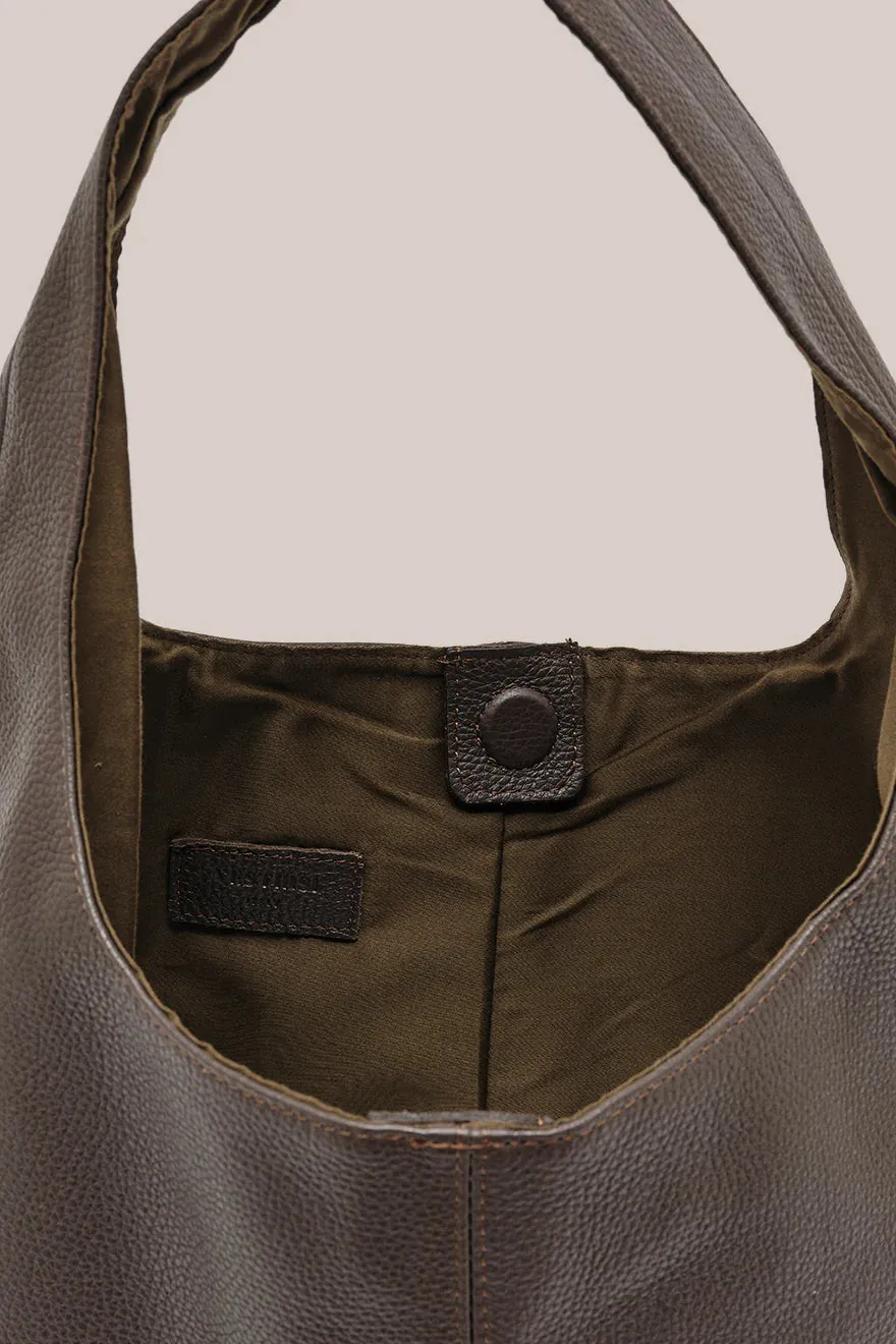 Scarlett Leather Hobo Bag | Dark Chocolate