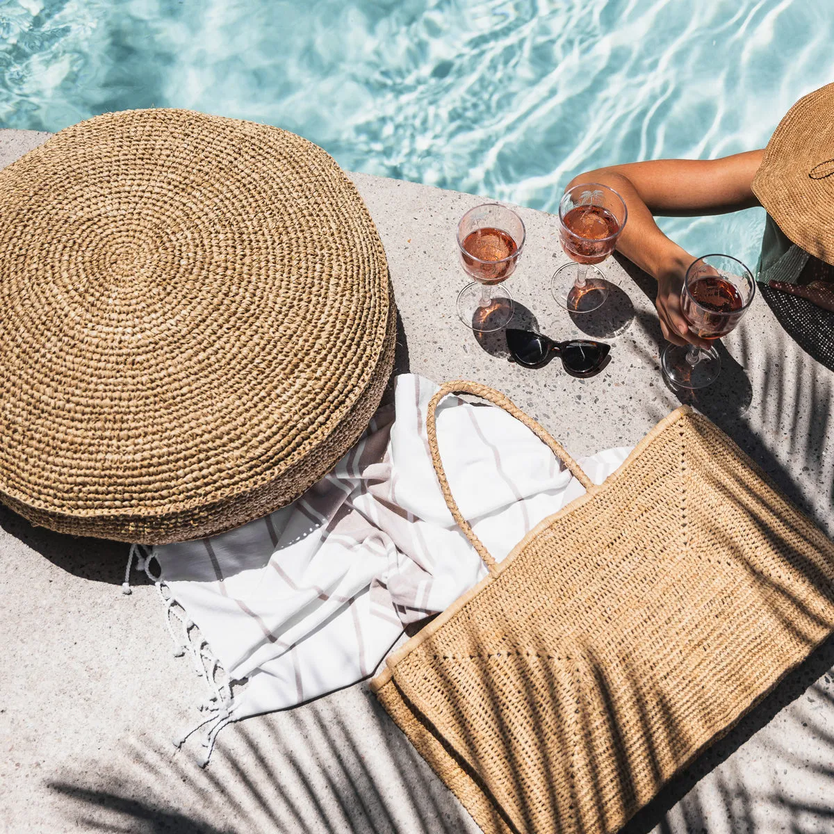 Stripe Beach Towel  (Beige)
