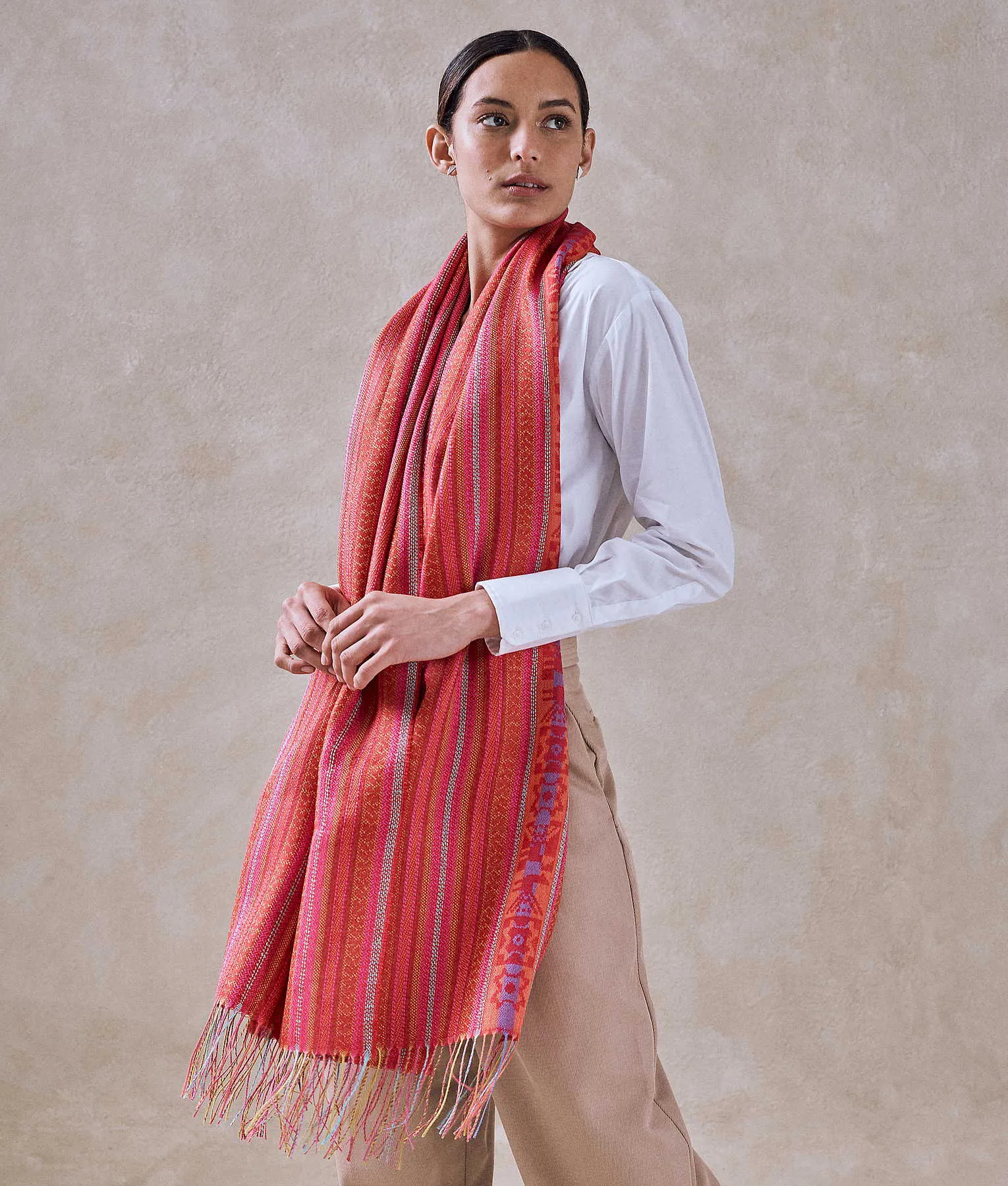 Stripe Print Shawl