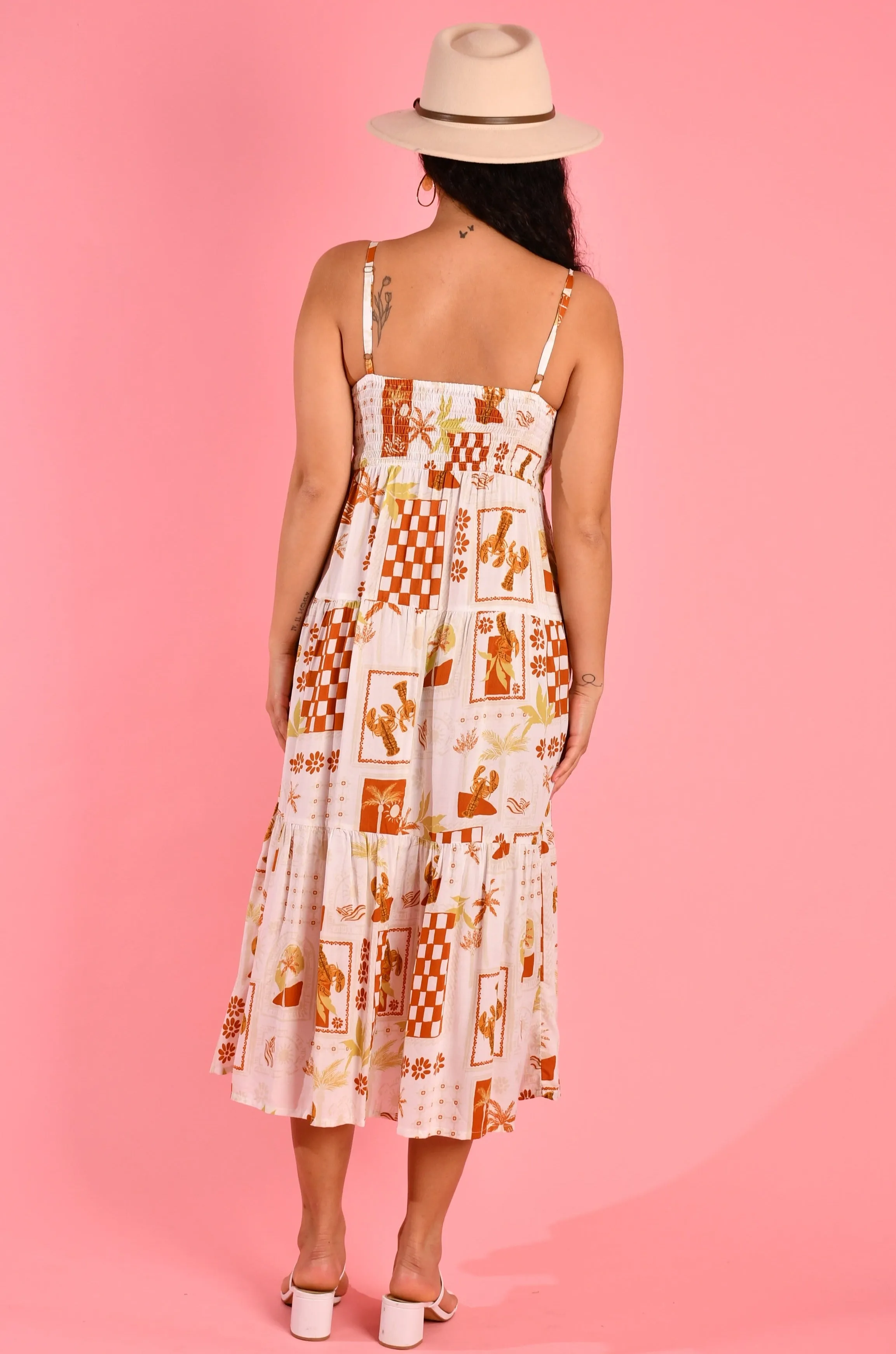VGLD700 - ELLIE MIDI DRESS - LAGUNA BEACH WHITE