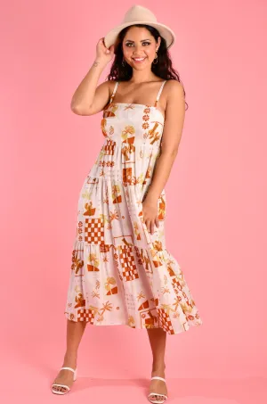 VGLD700 - ELLIE MIDI DRESS - LAGUNA BEACH WHITE