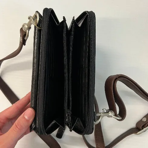 Wallet - Robin Leather Crossbody Wallet with brown strap