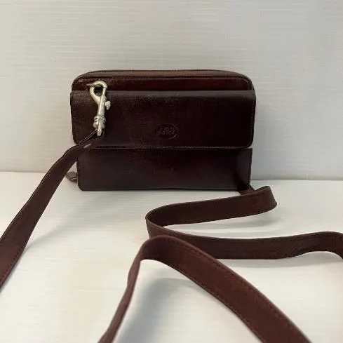 Wallet - Robin Leather Crossbody Wallet with brown strap