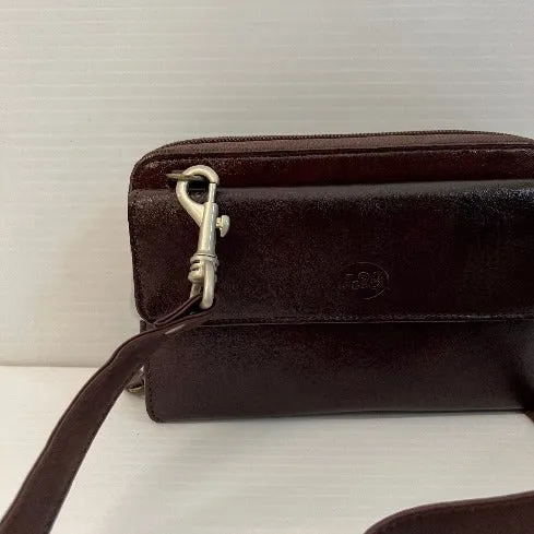 Wallet - Robin Leather Crossbody Wallet with brown strap
