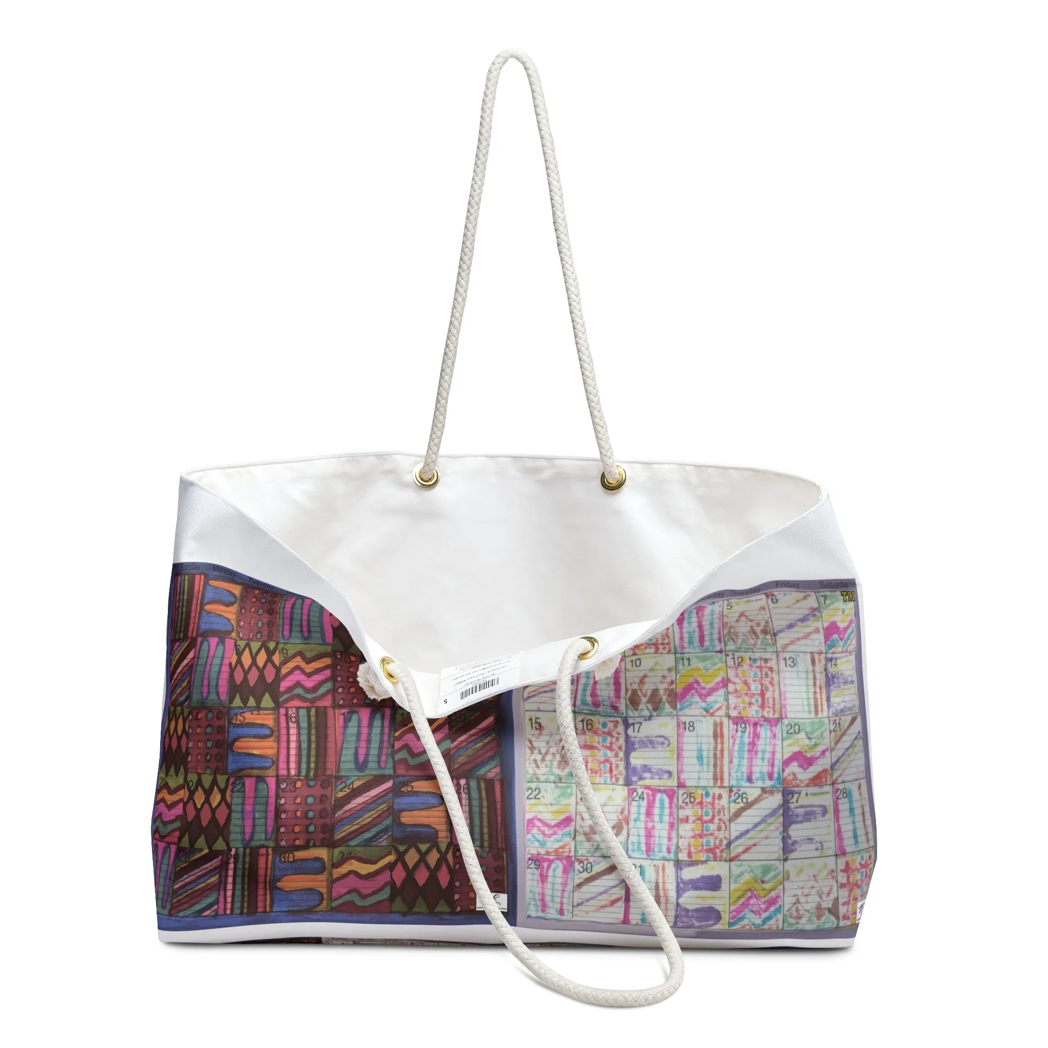 Weekender Bag:  "Psychedelic Calendar(tm)" - Muted and Seeped
