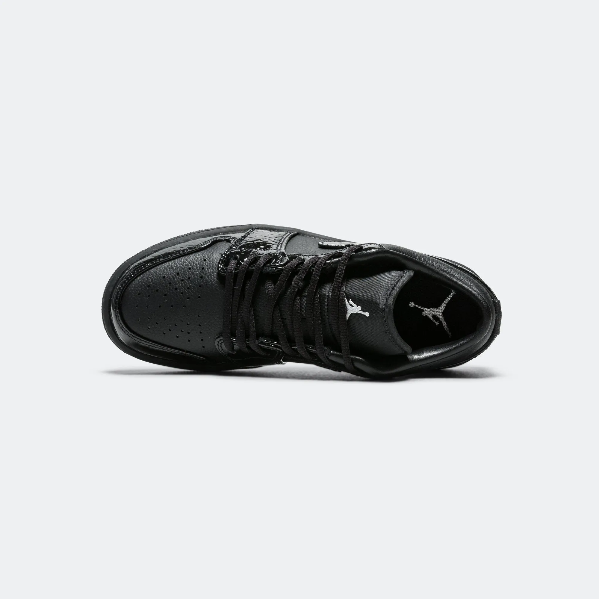 Womens Air Jordan 1 Low SE - Black/White-Metallic Silver