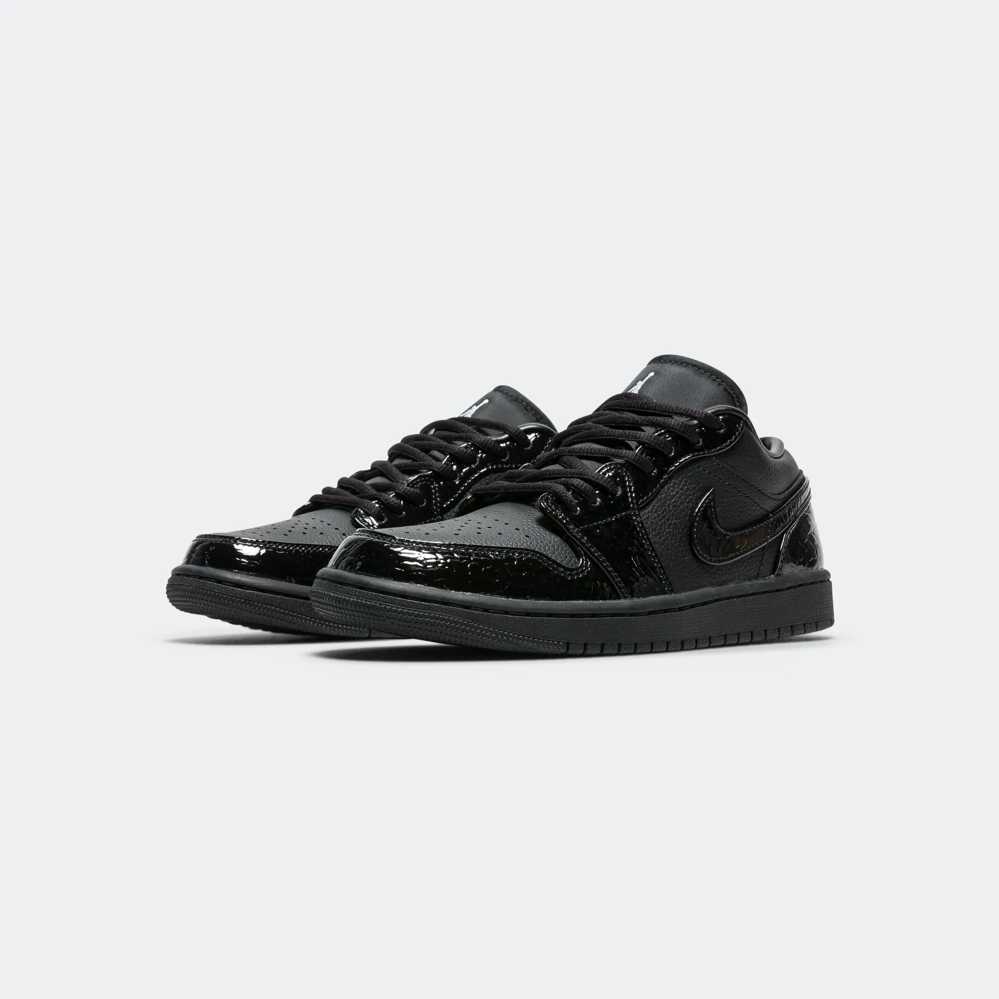 Womens Air Jordan 1 Low SE - Black/White-Metallic Silver