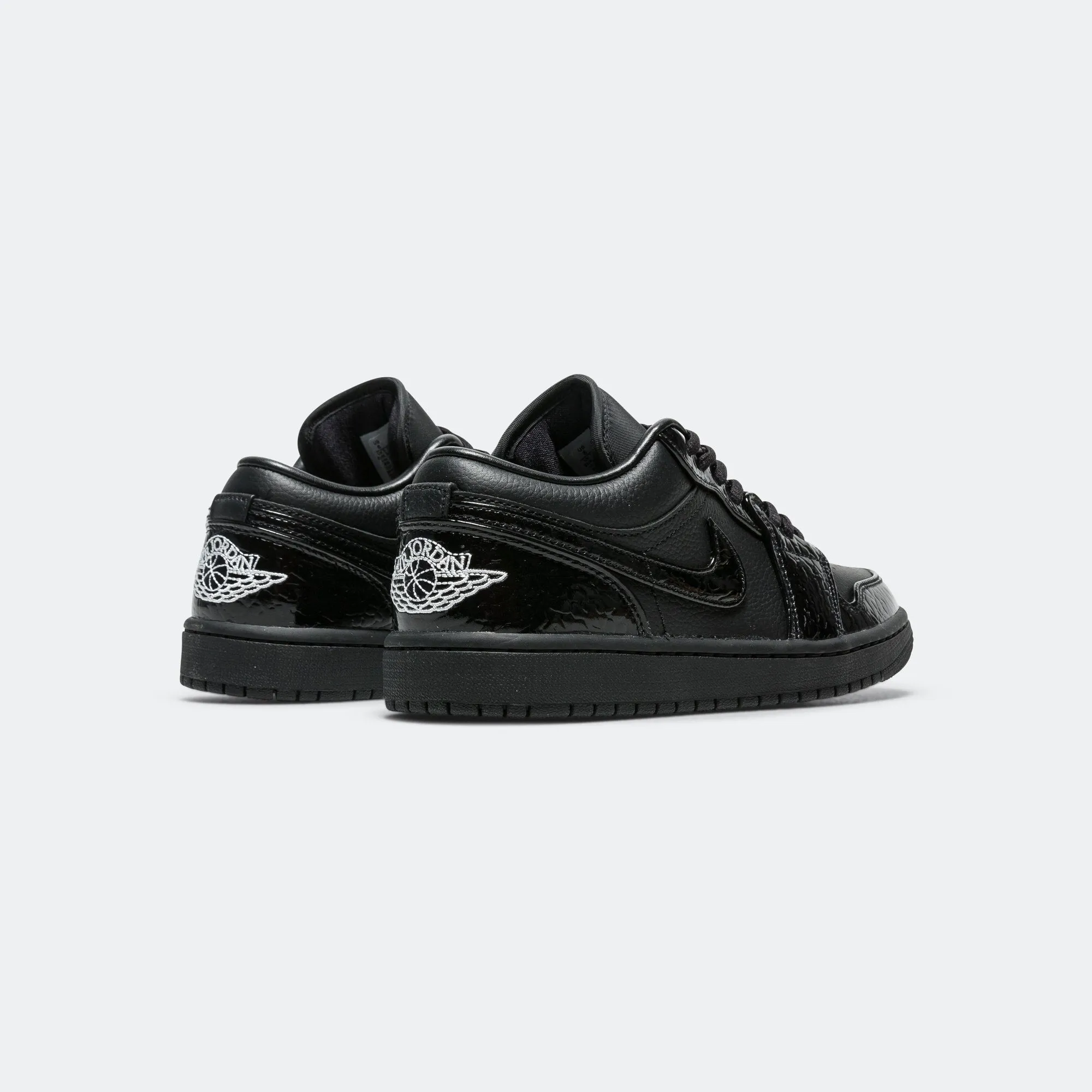 Womens Air Jordan 1 Low SE - Black/White-Metallic Silver