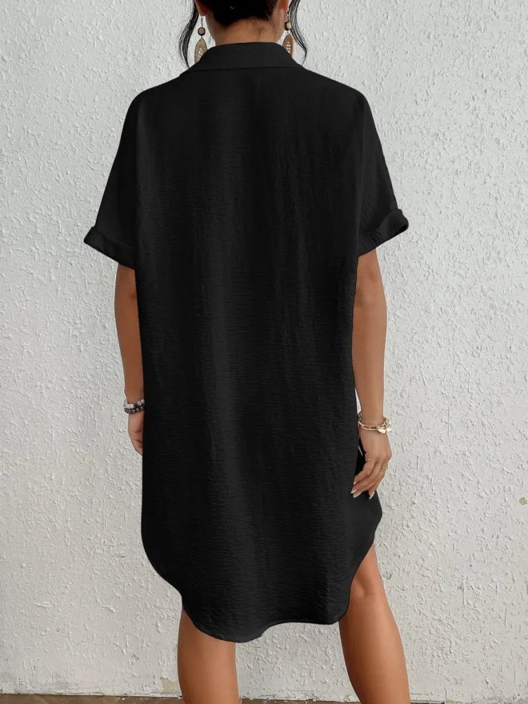 Women's Button Down White Shirt Beach Cover Up