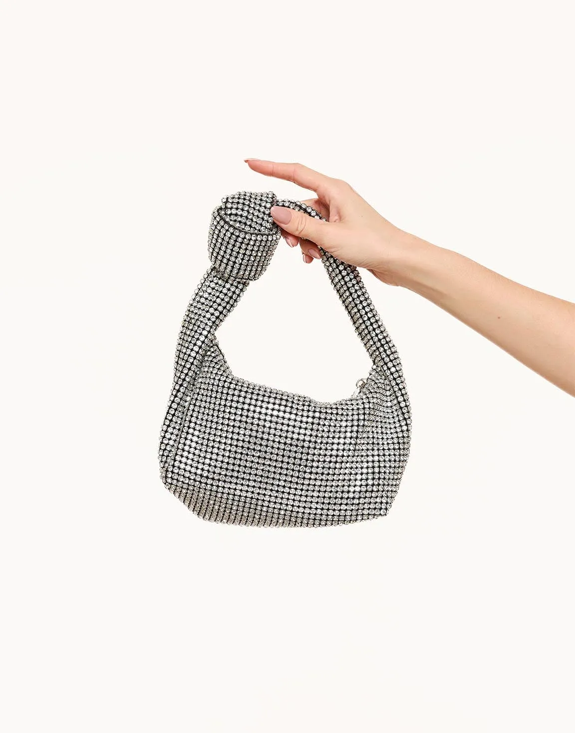 Zilveren Glitter Stenen - Tas